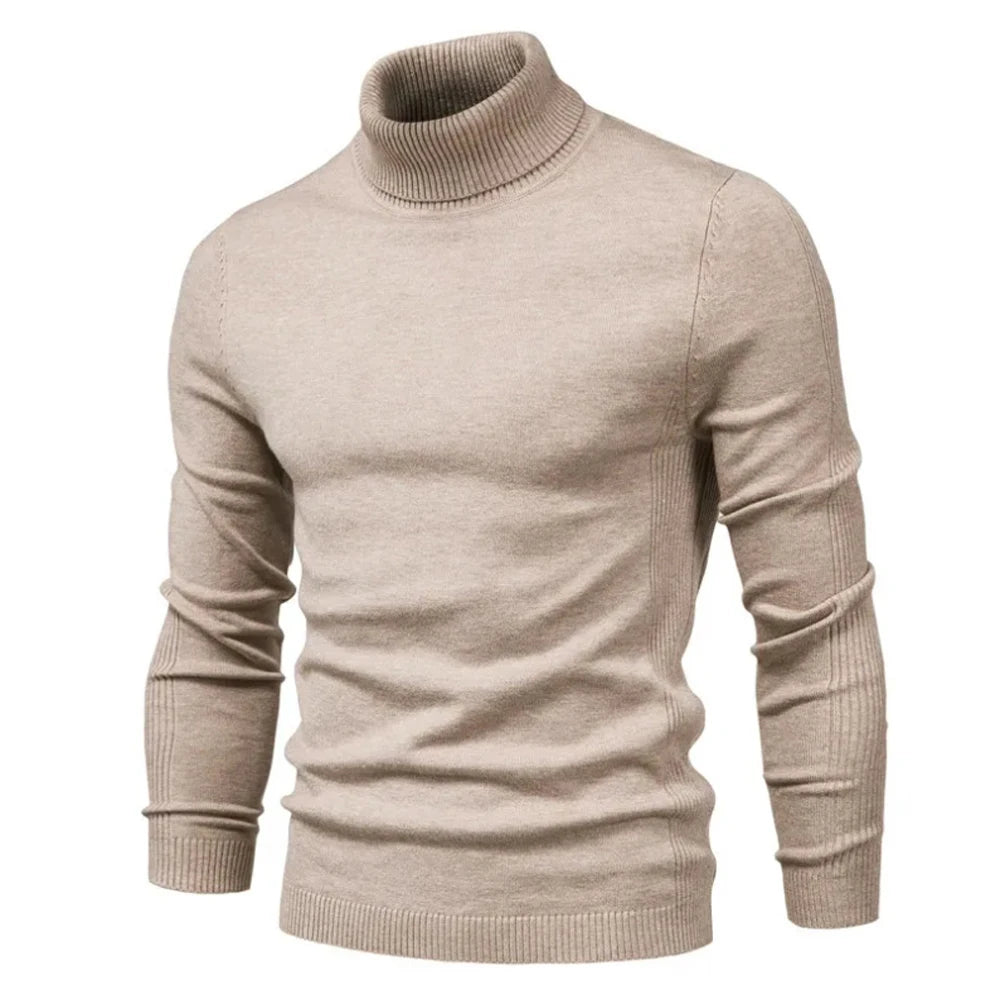 Fashion Mens Autumn Winter Sweater Thick Warm Pullovers High Quality Men'S High Collar Basic Casual Slim Comfortable Sweaters